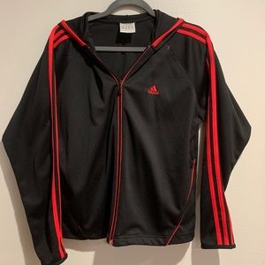 Black & Red Adidas Zip-up Hoodie